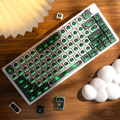 Cats Eye New Concept Green UV Printed Backlit Keycaps