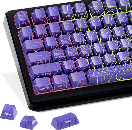 PREMIUM Purple Topographic Pattern IMD-Tech Shinethrough Keycap