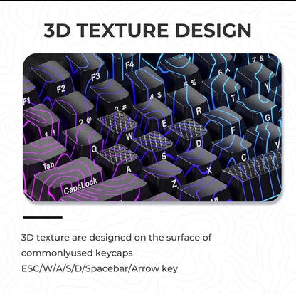 PREMIUM Black Topographic Pattern IMD-Tech Shinethrough Keycap
