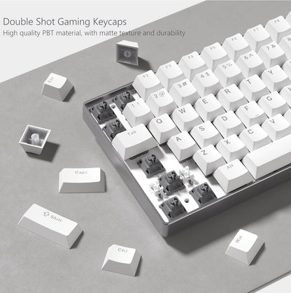 Pure White Backlit Doubleshot PBT Gaming Shinethrough Keycaps XVX Version