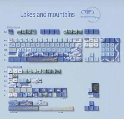 Lakes Mountains Premium Cherry PBT Extended Keycaps
