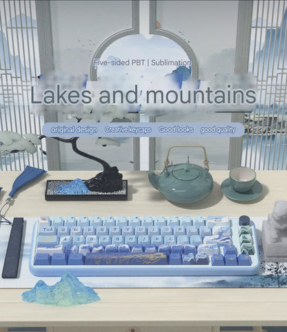Lakes Mountains Premium Cherry PBT Extended Keycaps