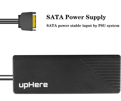 upHere 7-Port 4PIN SATA PWM Fan Hub/Splitter for CPU Cooler Case Cooling Fan 4-Pin & 3-Pin Fans Cooling(1-to-7 PWM HUB)