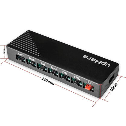 upHere 7-Port 4PIN SATA PWM Fan Hub/Splitter for CPU Cooler Case Cooling Fan 4-Pin & 3-Pin Fans Cooling(1-to-7 PWM HUB)
