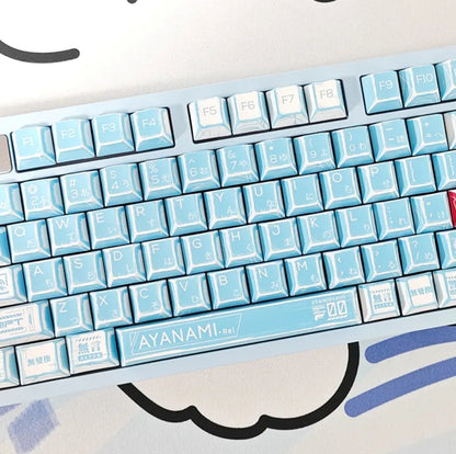 2D Comic Manga Sketched Ayanami Eva 00 Cherry PBT Keycaps