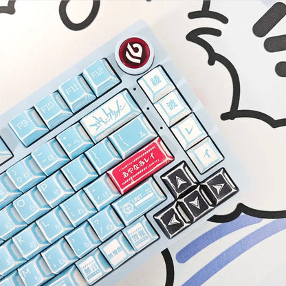 2D Comic Manga Sketched Ayanami Eva 00 Cherry PBT Keycaps