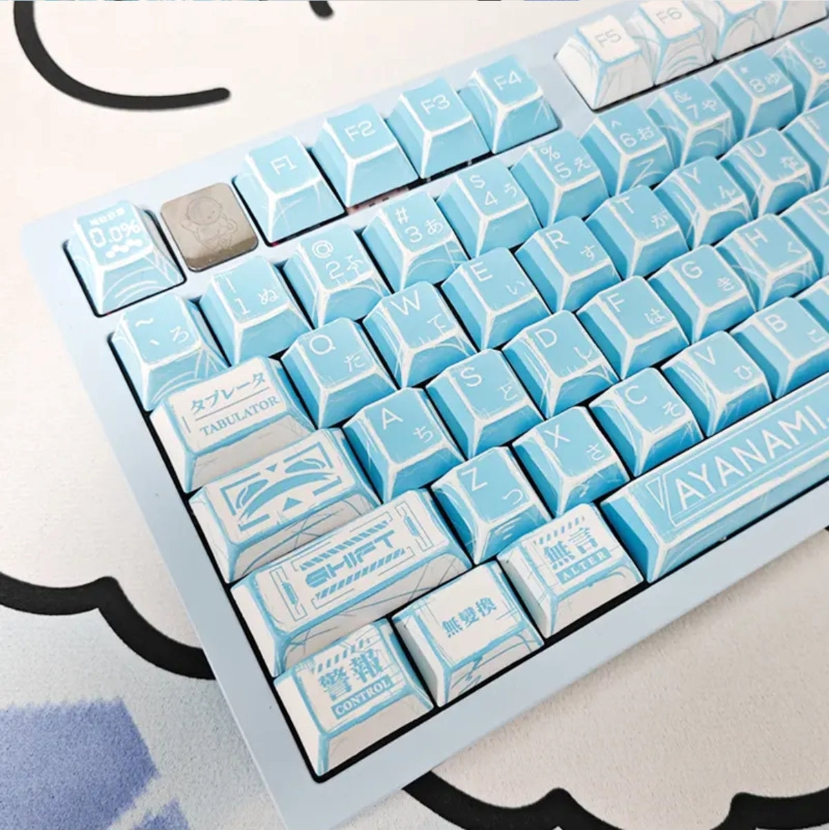2D Comic Sketched Ayanami Eva 00 Cherry PBT Keycaps – CuriosityCaps