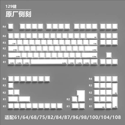 Minimal White Thick 1.8mm Side Backlit Cherry PBT Keycaps