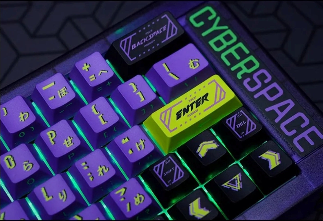 Cyberpunk Night City Side Backlit Dual Legends Cherry PBT Keycaps with Keycap Storage Box