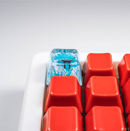 Sakura Snow Spring Torii Gate Resin Artisan 1u Keycap