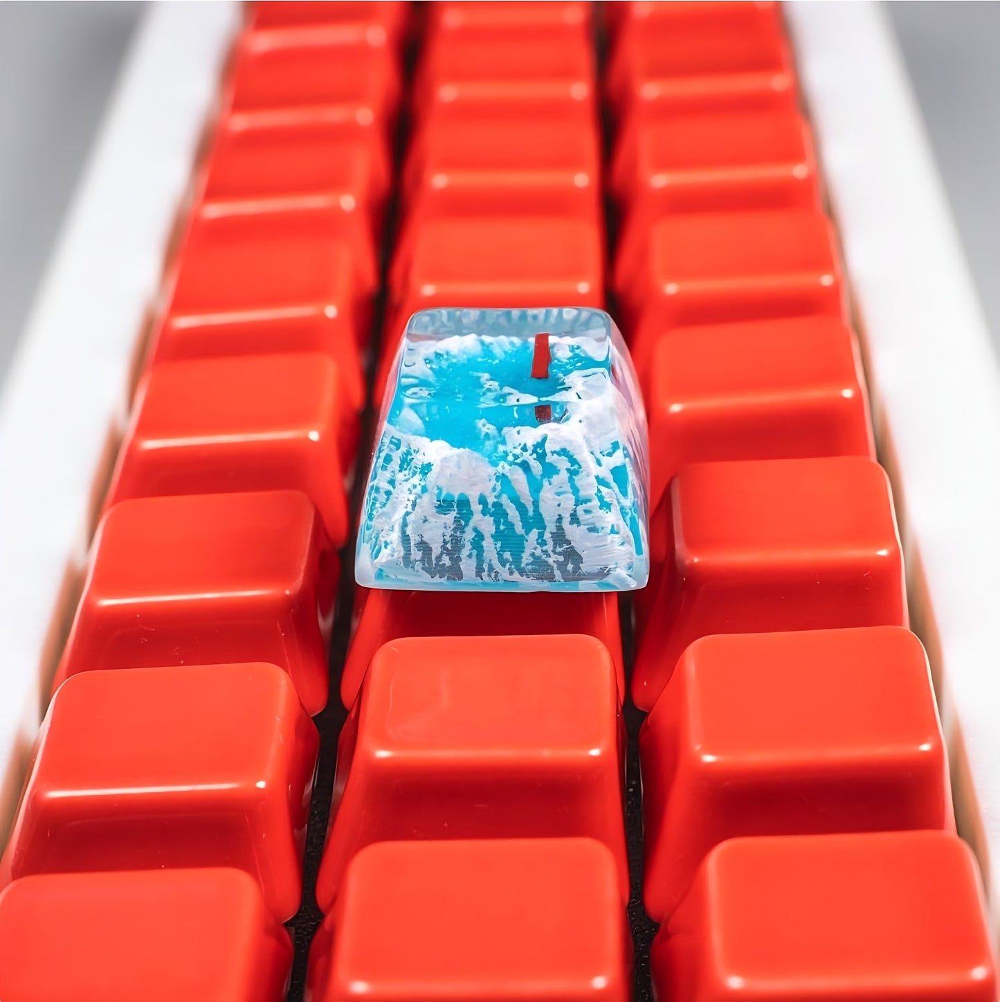 Sakura Snow Spring Torii Gate Resin Artisan 1u Keycap