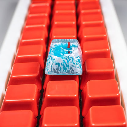 Sakura Snow Spring Torii Gate Resin Artisan 1u Keycap