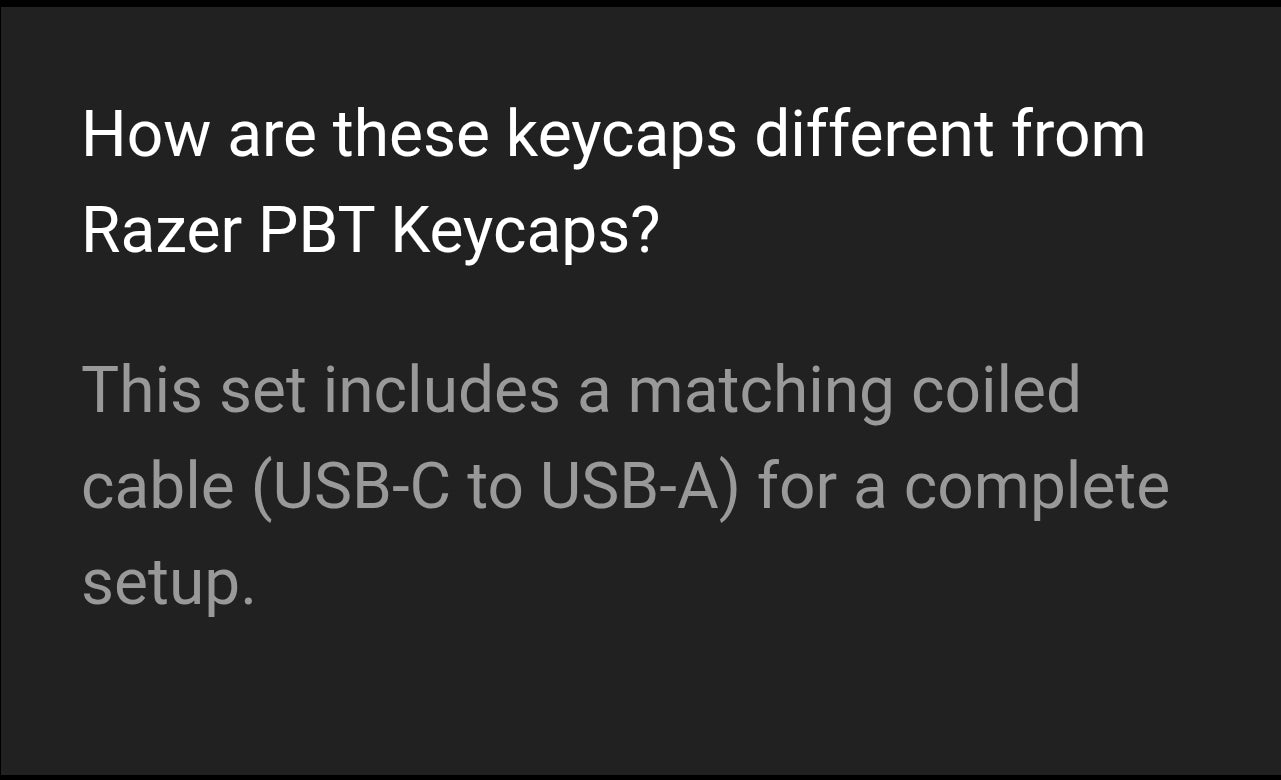 PRICE DROP Razer Shinethrough PBT Keycap & Coiled Cable Upgrade Set White Green