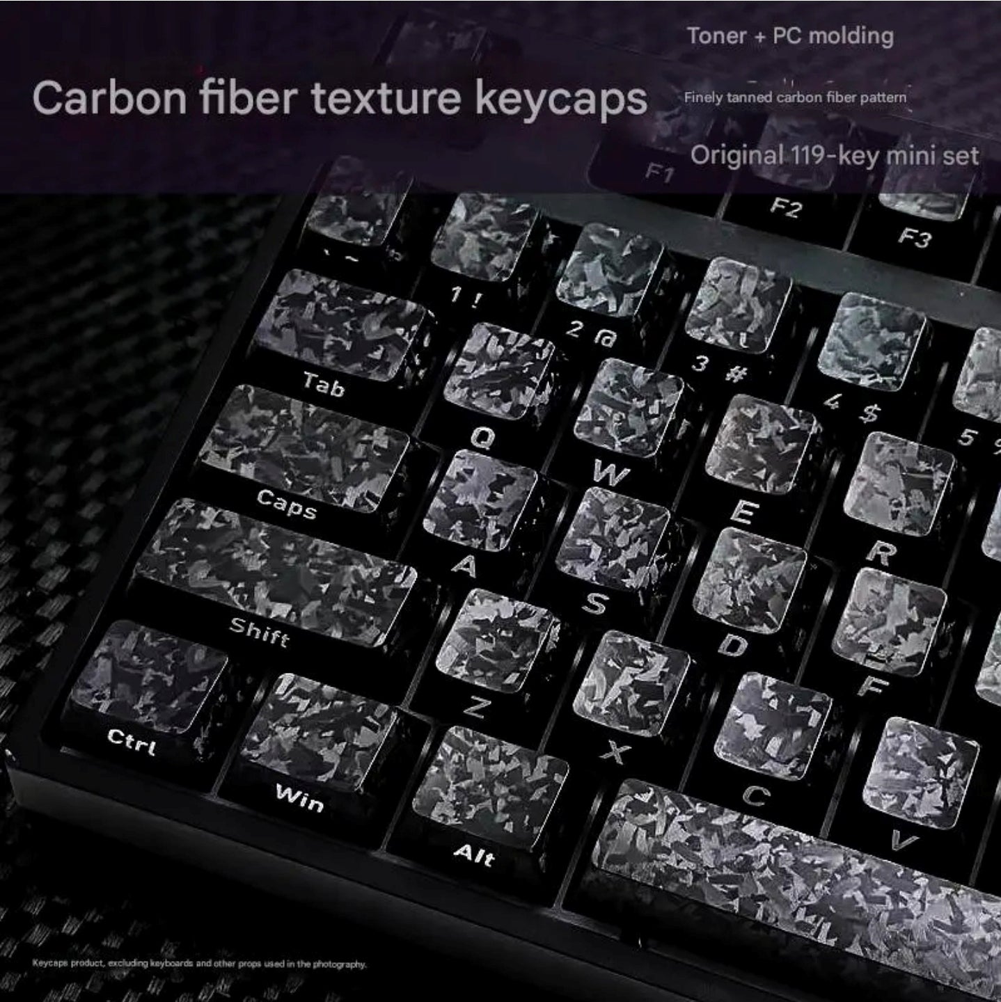 Womier Forged Carbon-Look Cherry Profile Keycaps