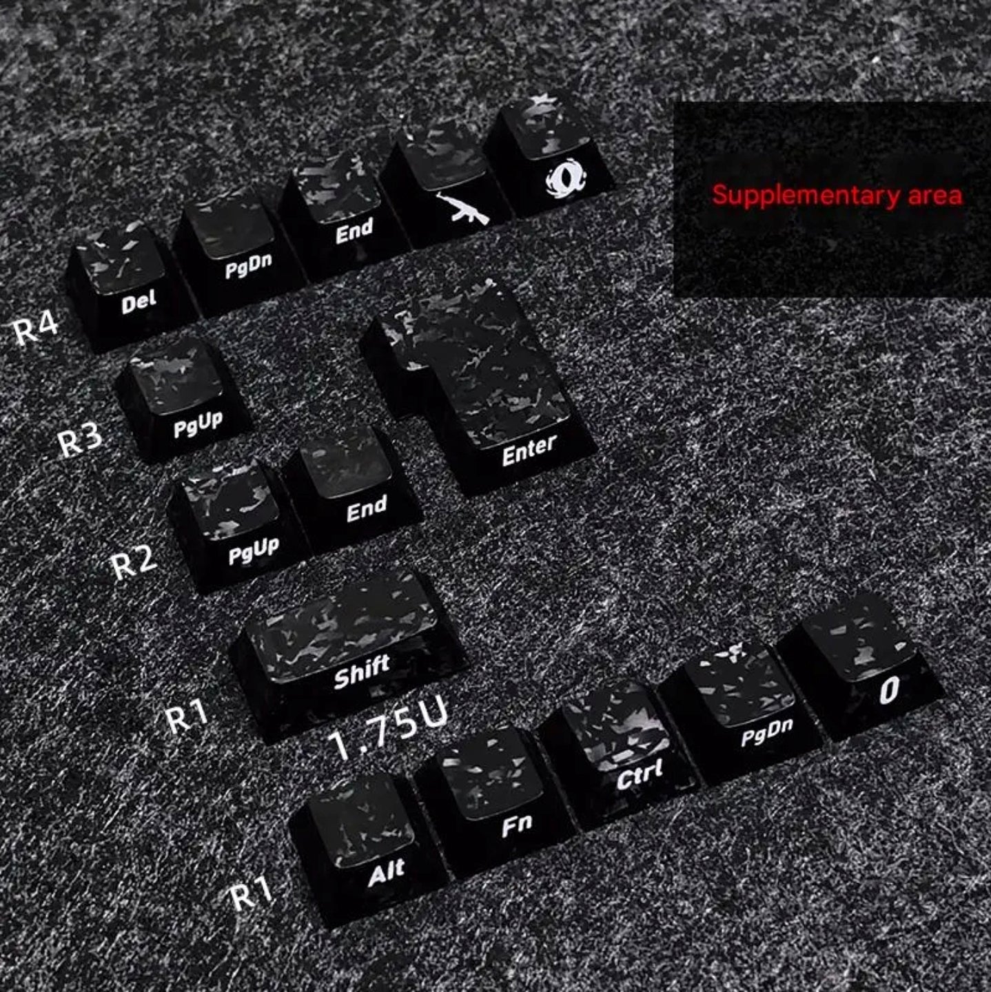 Womier Forged Carbon-Look Cherry Profile Keycaps