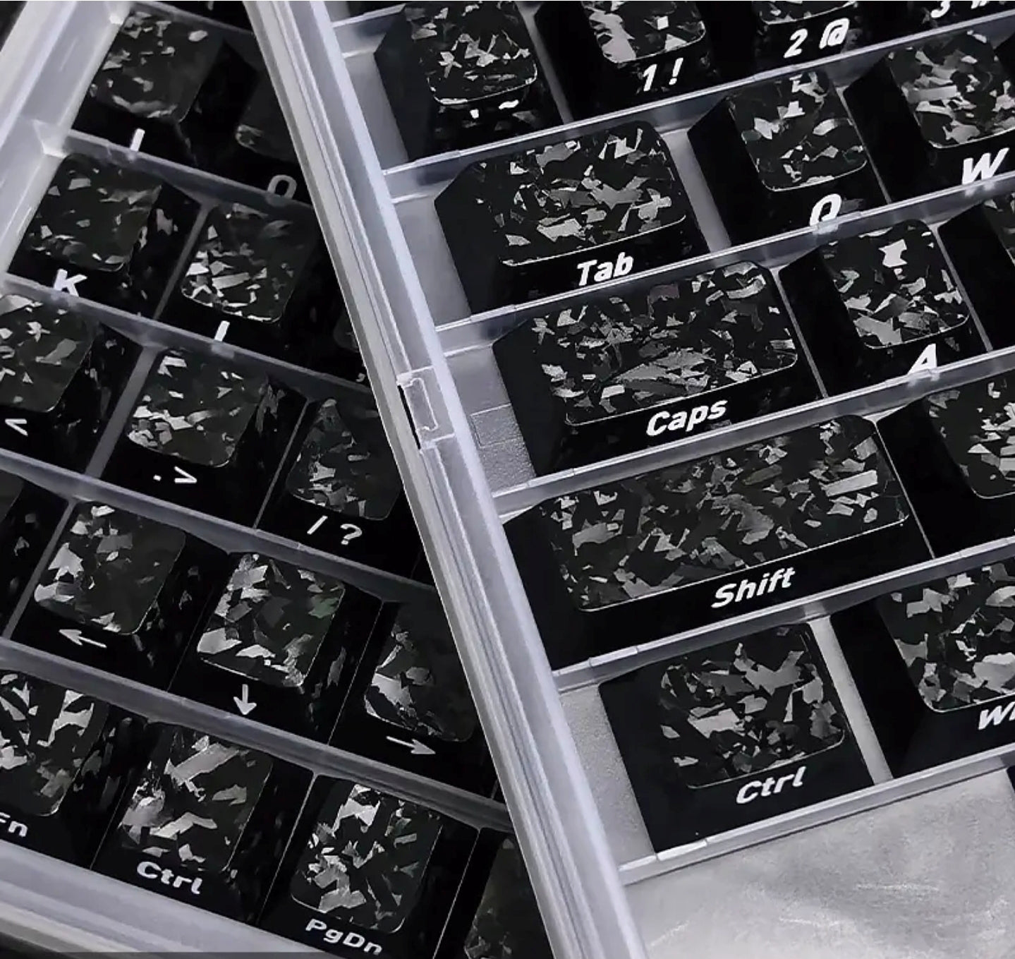 Womier Forged Carbon-Look Cherry Profile Keycaps