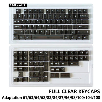 Crystal Black English Japanese Transparent Cherry Keycaps