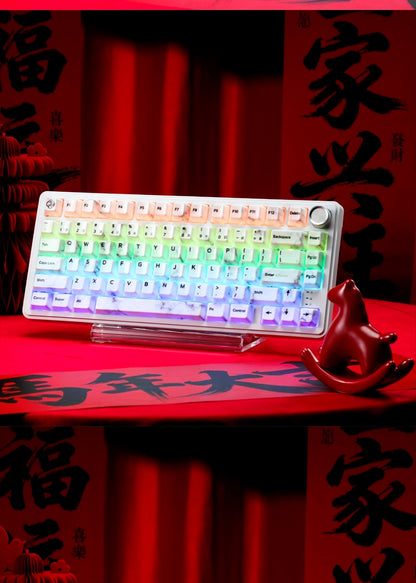 Premium Full Ceramic White Marble Cherry Keycaps With Collector Storage Box