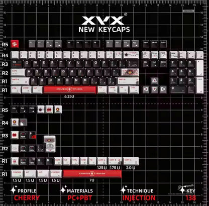 XVX Blazing Storm PBT PC Artisan Translucent Keycaps