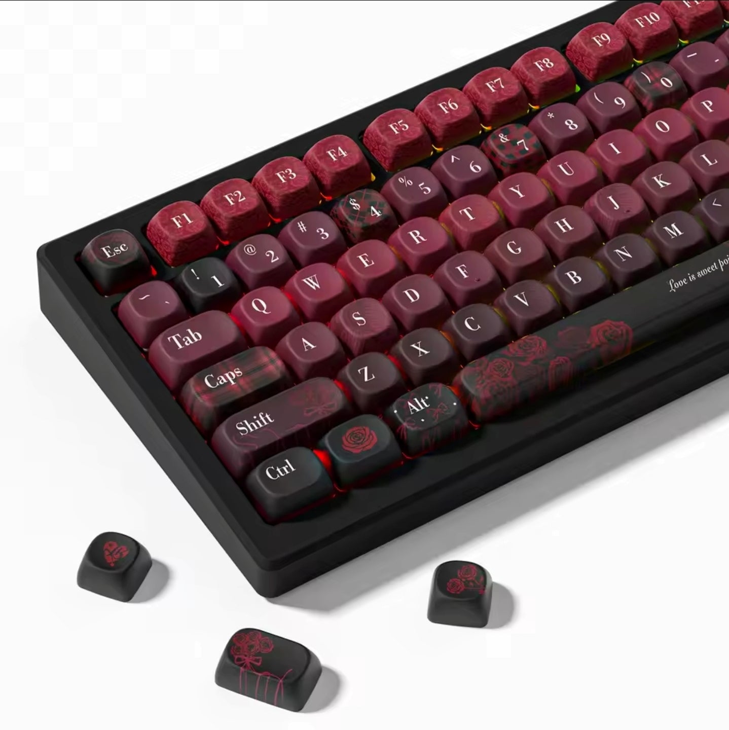 Womier Dark Rose MOA PBT Keycaps