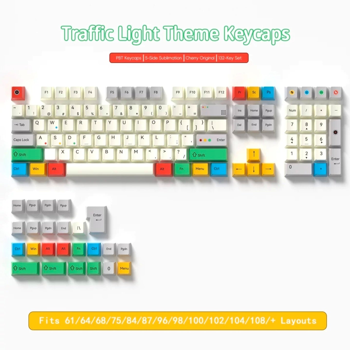 Traffic Lights Cherry Dye Sub PBT Keycaps
