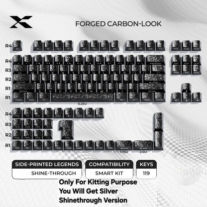 Womier Silver Forged Carbon Side Backlit Cherry Keycaps