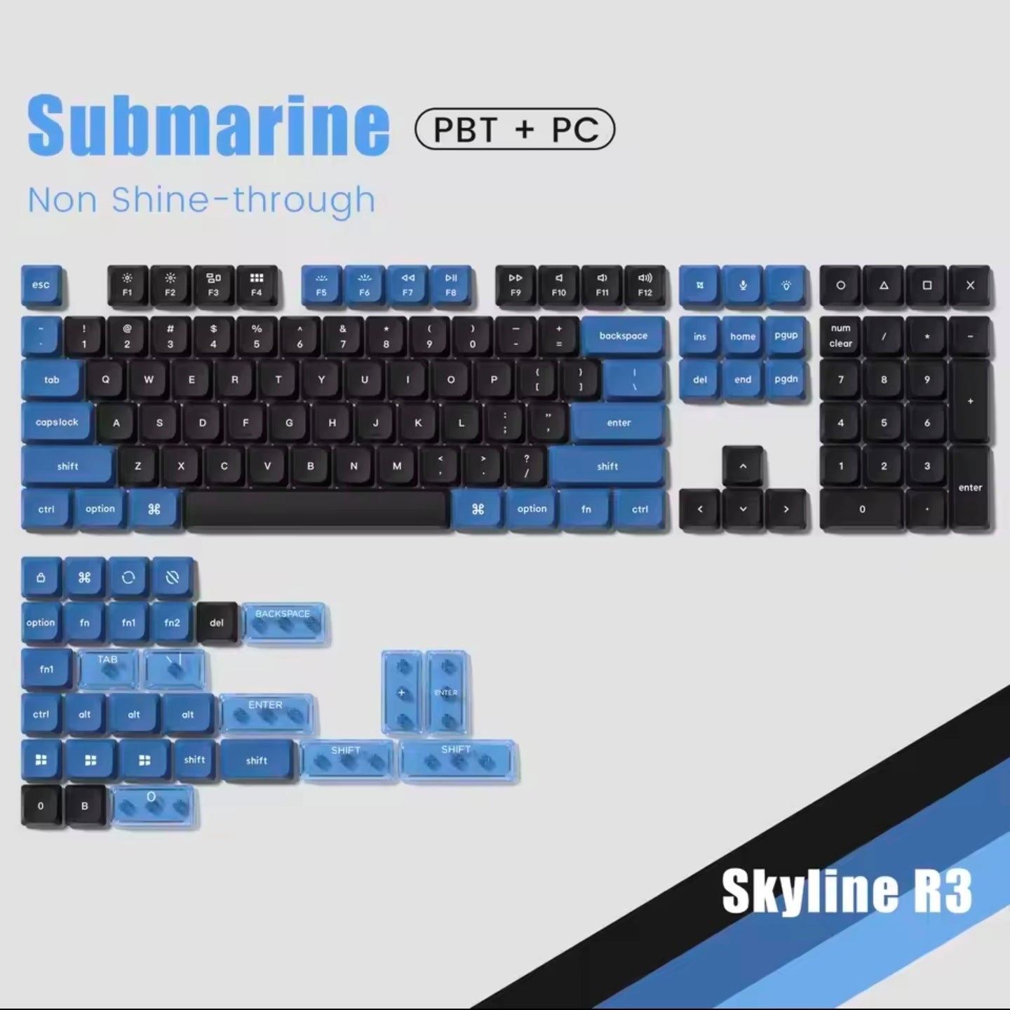 Womier Skyline Submarine PBT PC Low Profile Keycaps