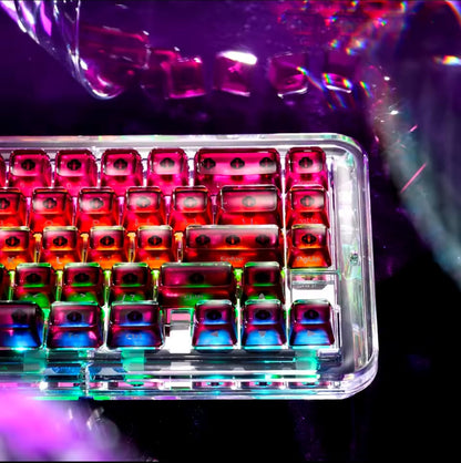 XVX Purple Jelly R2 Side Printed Translucent MDA Crystal Keycaps