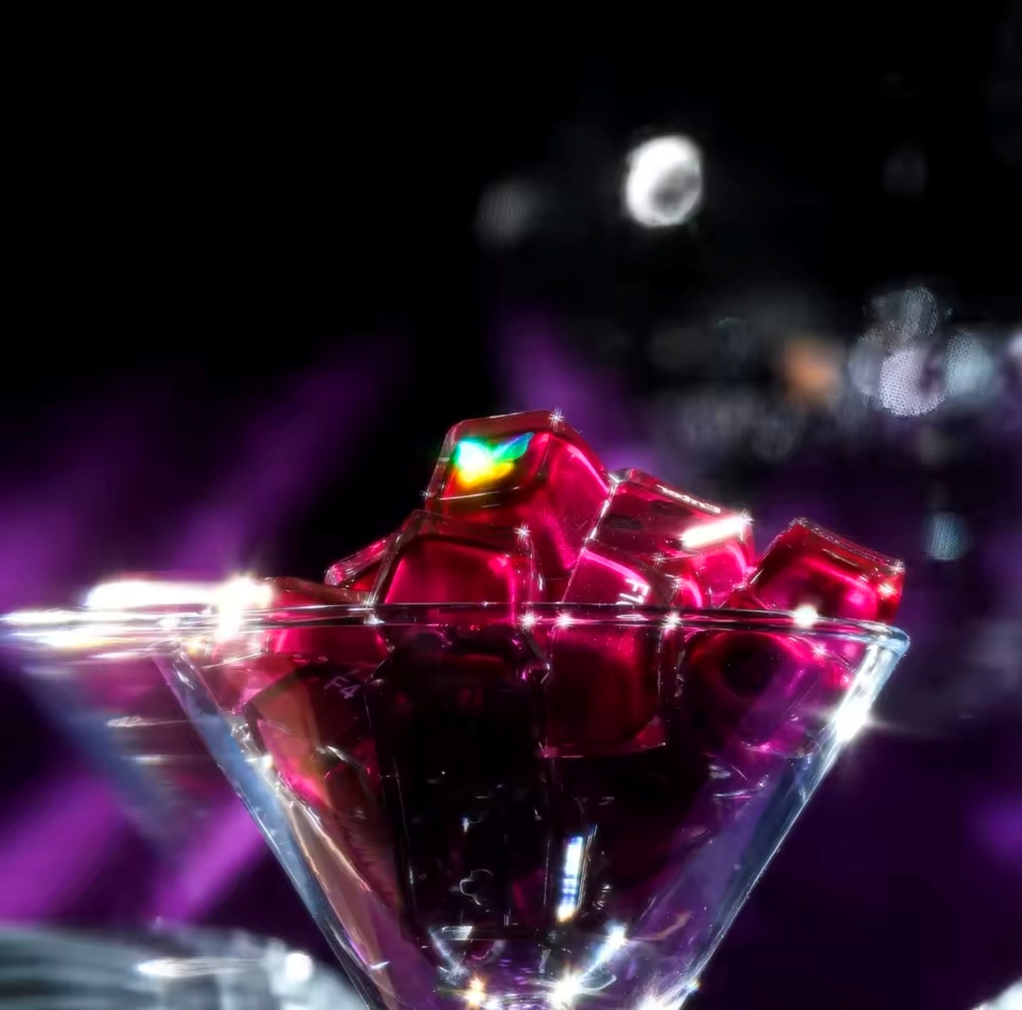 XVX Purple Jelly R2 Side Printed Translucent MDA Crystal Keycaps