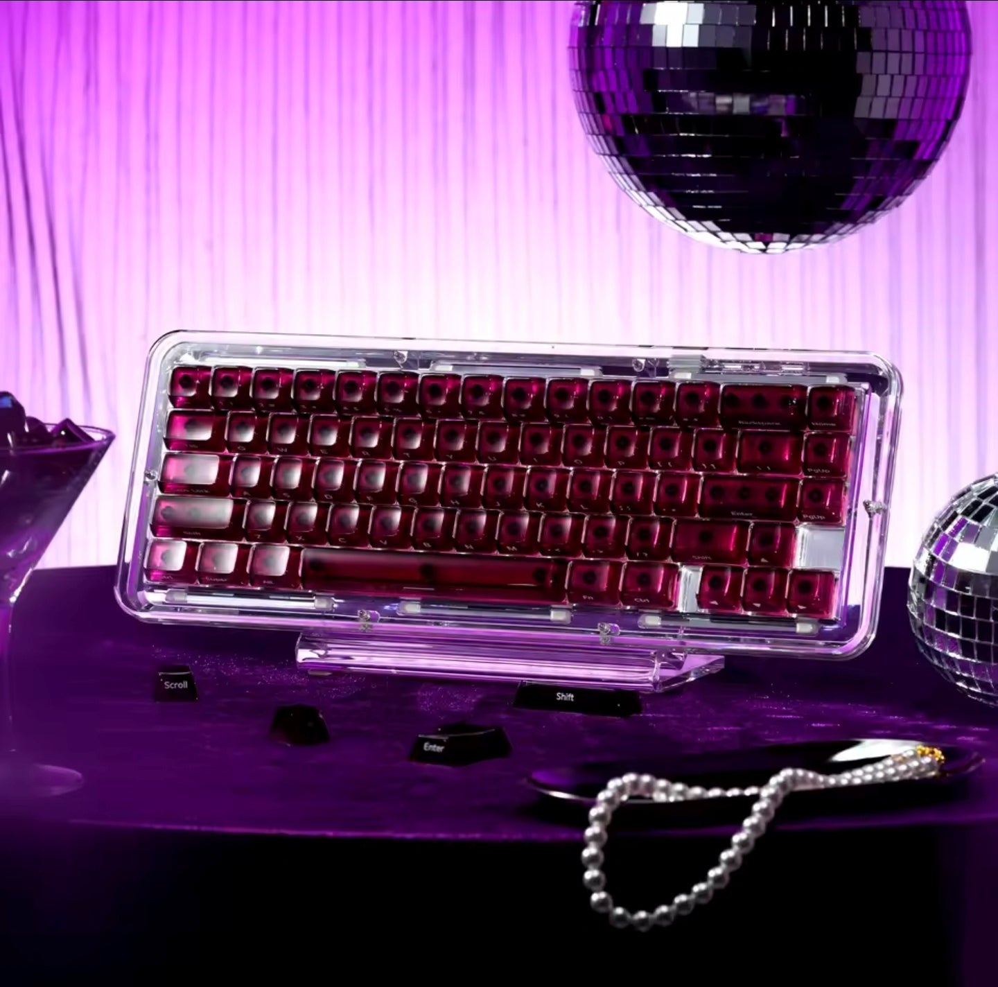 XVX Purple Jelly R2 Side Printed Translucent MDA Crystal Keycaps