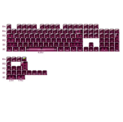 XVX Purple Jelly R2 Side Printed Translucent MDA Crystal Keycaps