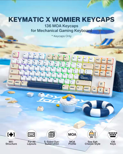 Womier Ceramic Coated Sea Salt Cheese MOA PBT Keycaps
