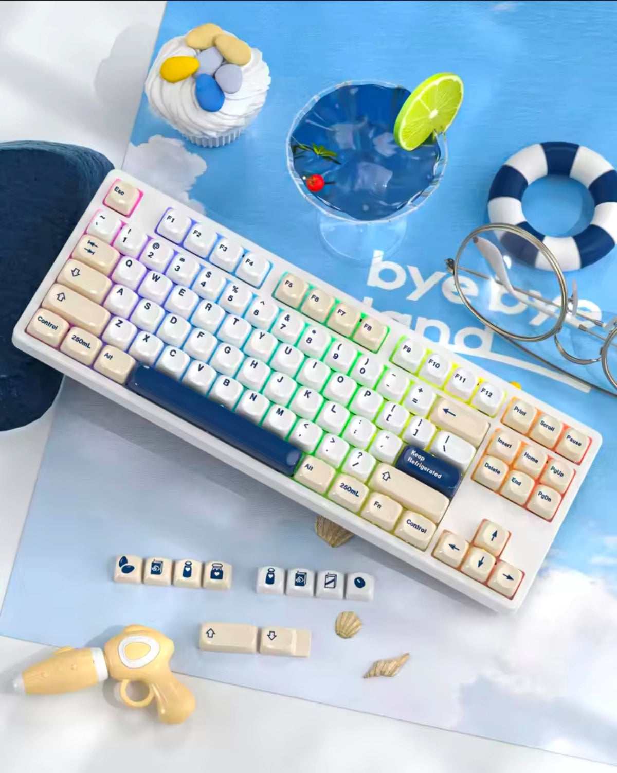 Womier Ceramic Coated Sea Salt Cheese MOA PBT Keycaps