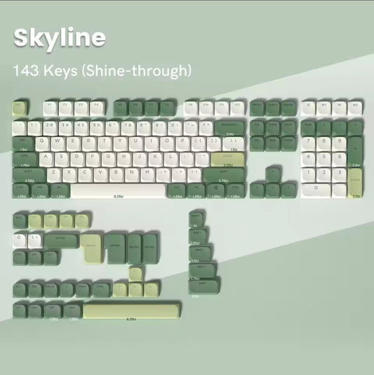 Womier Milk Green Shinethrough Low Profile Keycaps