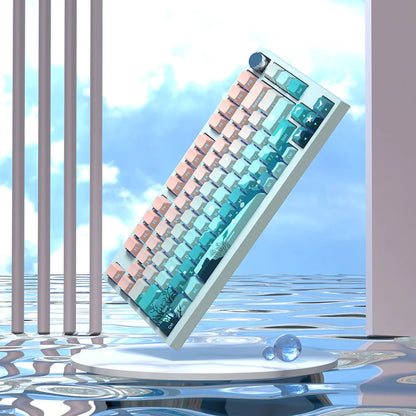 Deep Sea Side Engraved Translucent Cherry PBT Keycaps