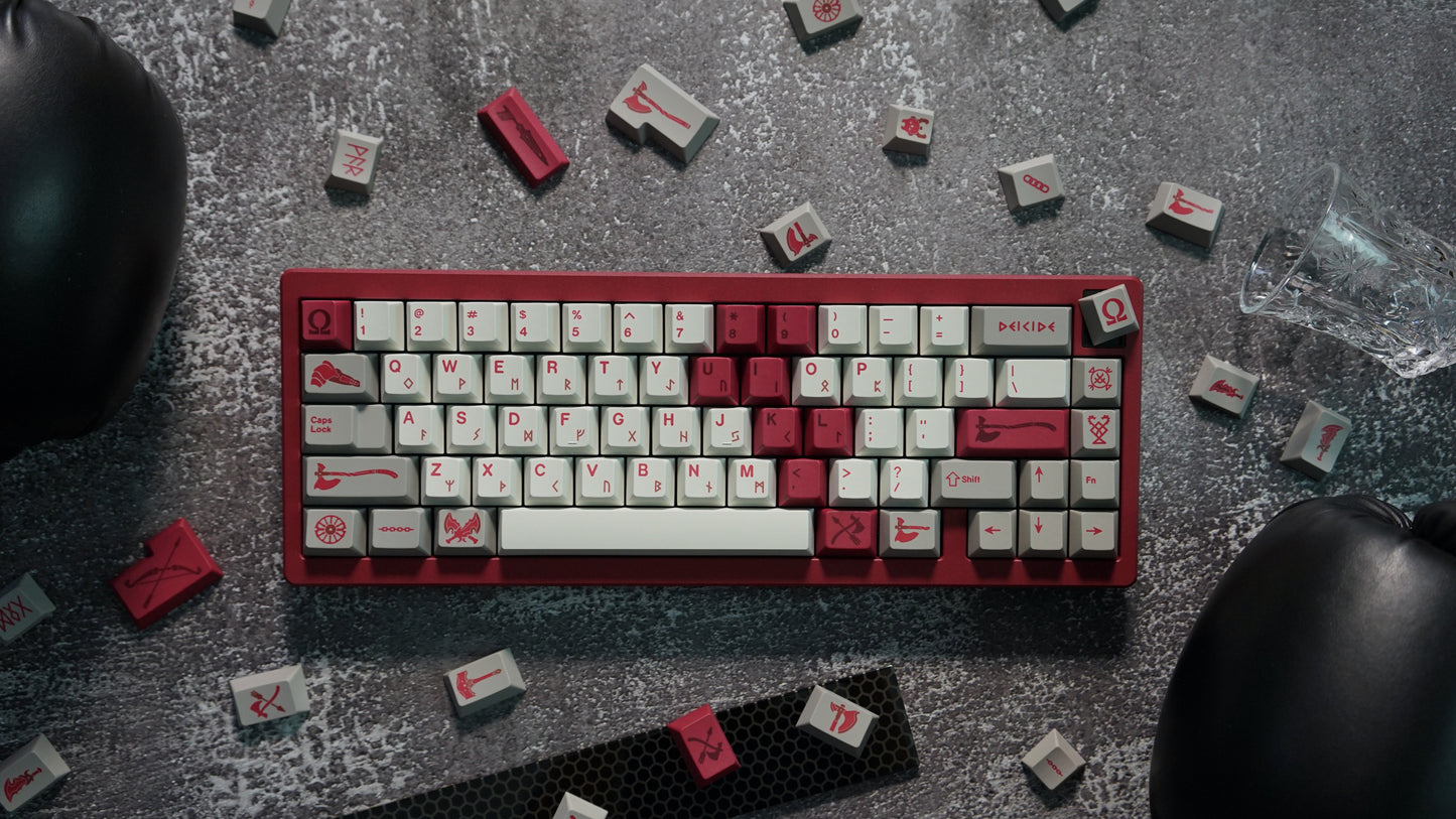 God Of War Premium Cherry PBT Keycaps With High Quality Keys Storage Box