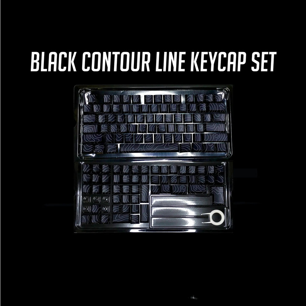 Topography Black Contour Legends Only Backlit Thick PBT Keycaps ...