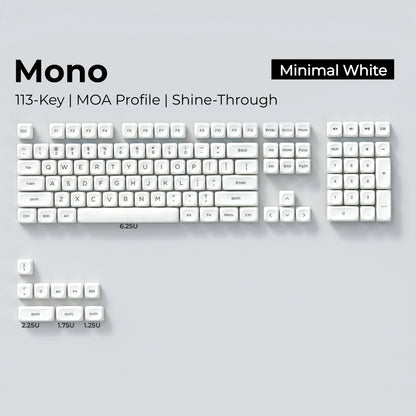 XVX Mono Series MOA Profile Shine-Through PBT Keycap Set