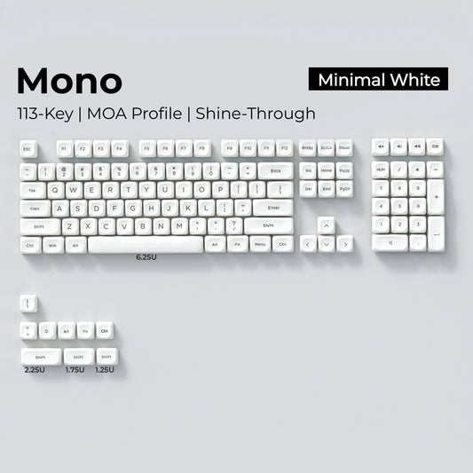 XVX Mono Series MOA Profile Shine-Through PBT Keycap Set