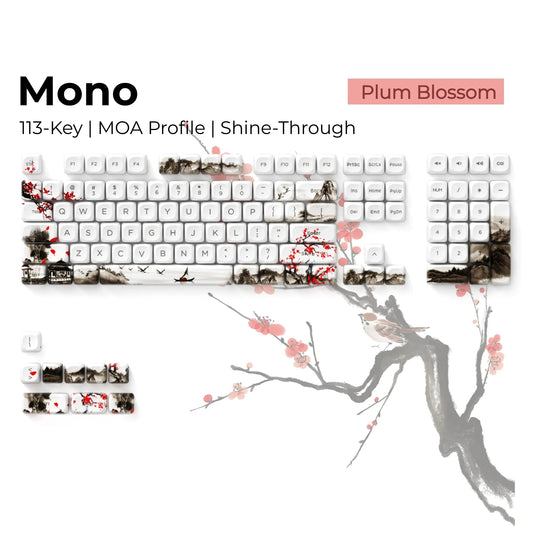 XVX Mono Plum Blossom MOA Profile Shine-Through PBT Keycap Set