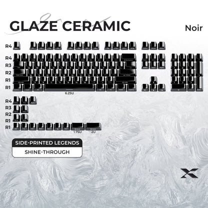 XVX Noir Side Shinethrough Glaze Ceramic Cherry Profile 120-Key Full Keycap Set