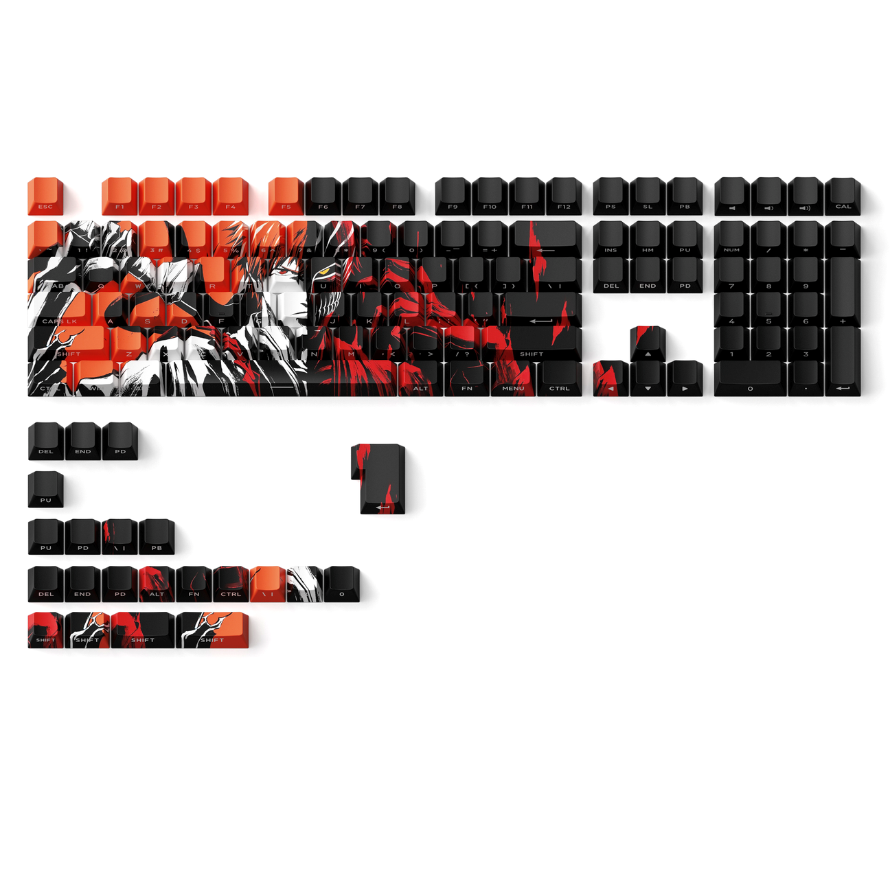 Kurosaki Ichigo Side Backlit Cherry Doubleshot PBT Keycaps