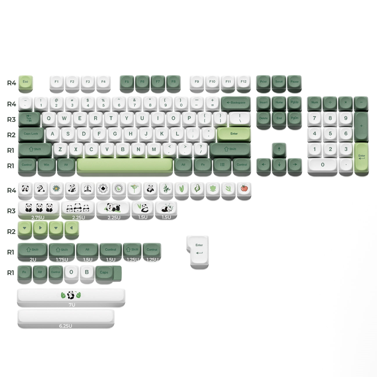 Panda Bear MOA Profile Dye-Sub PBT Keycap Set