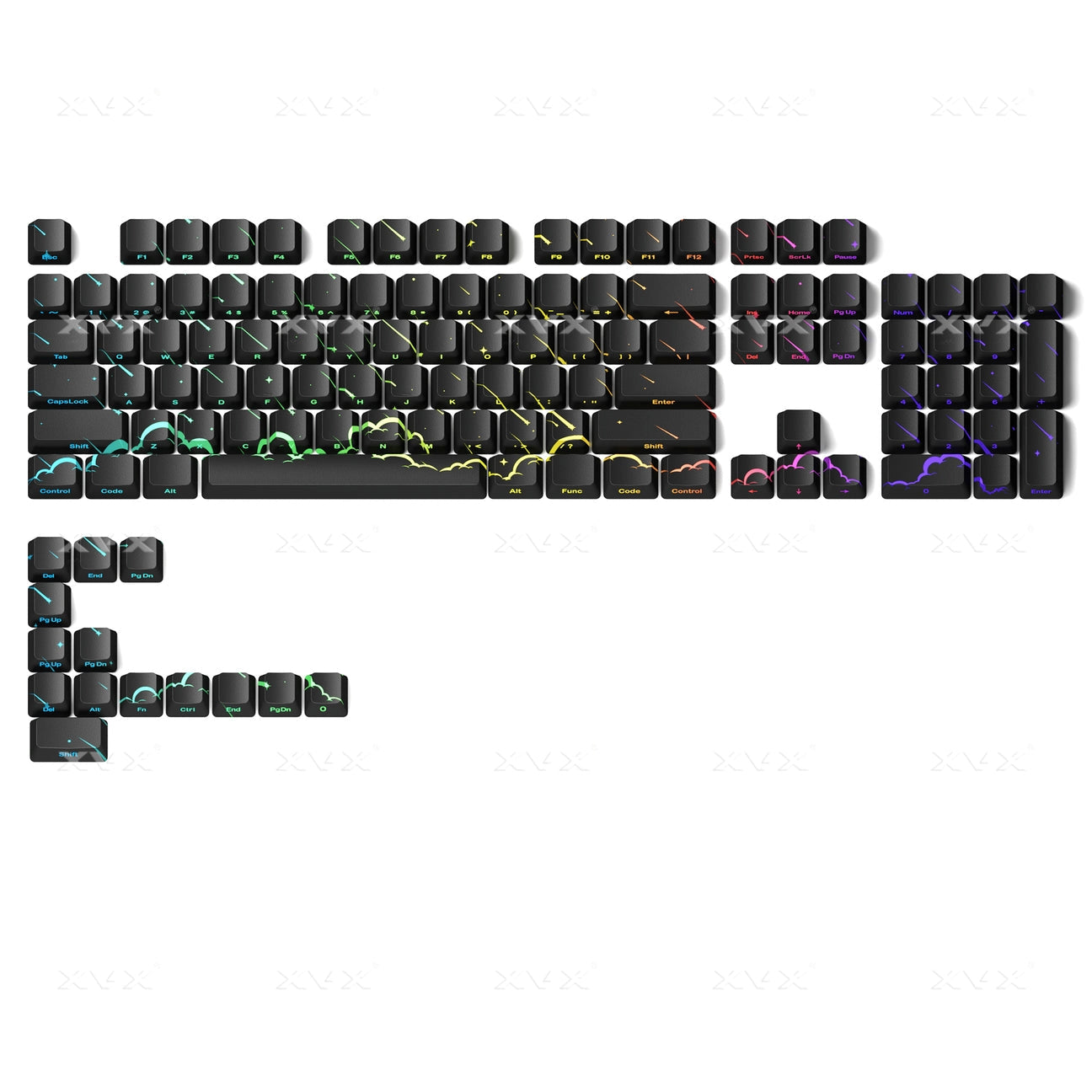 PREMIUM Meteor Pattern IMD Tech Side Backlit Stealth Keycaps ...