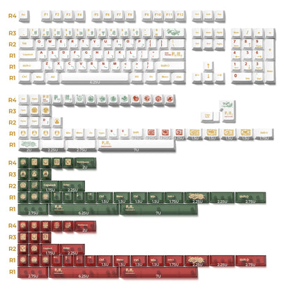 Premium Dunhuang Silk Road Legacy Cherry PBT Keycaps
