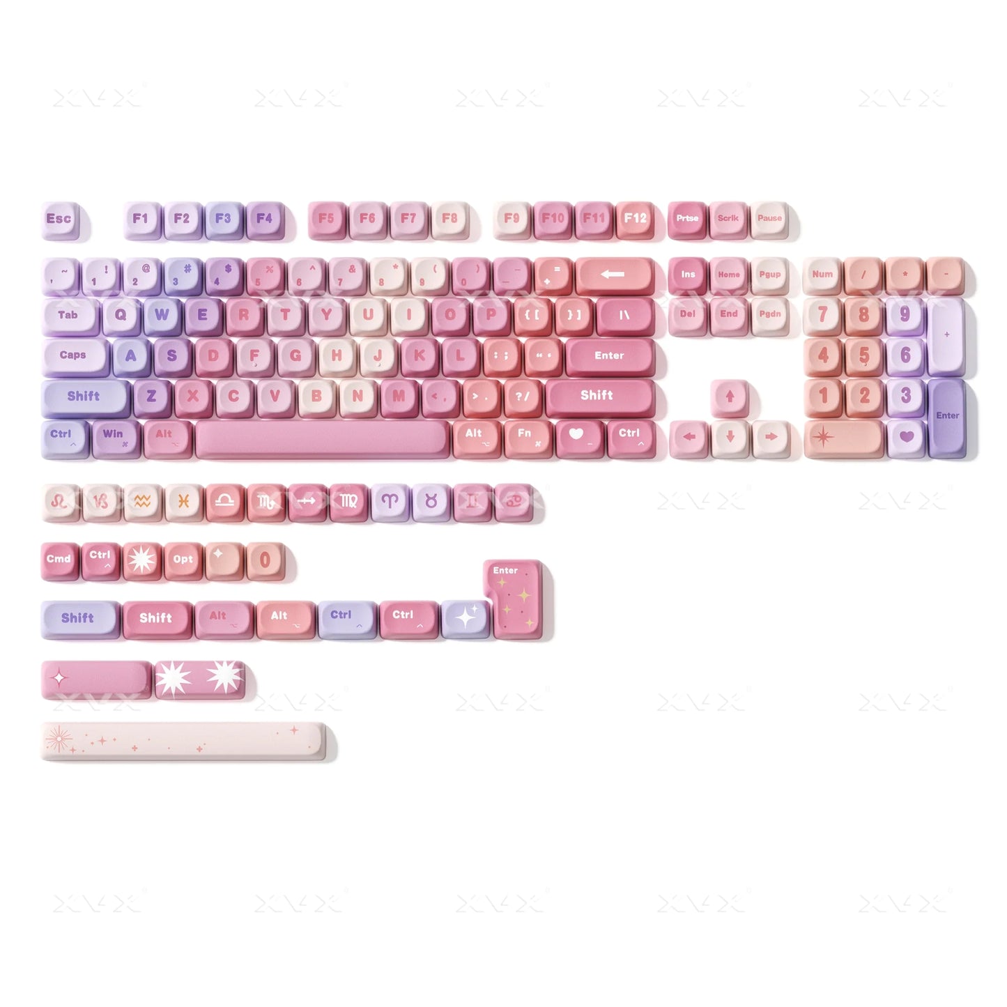 Neon Spectrum Moa PBT Keycaps