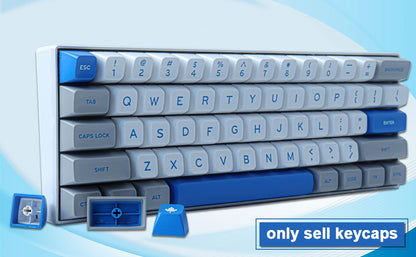 Grey White Blue Quality SA Doubleshot Keycaps