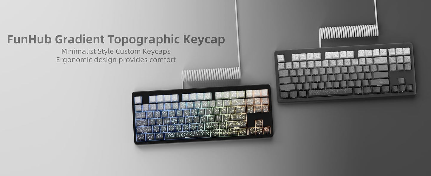 Purple Topographic Gradient Line Crack Side Backlit Keycaps