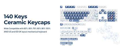 Ceramic Coated Glossy Porcelain XDA PBT Keycaps