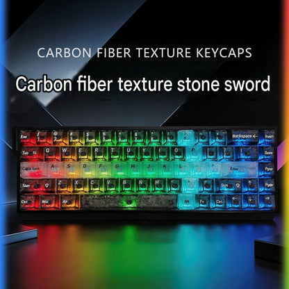 The Sword In Carbon Fiber Transparent Cherry Keycaps